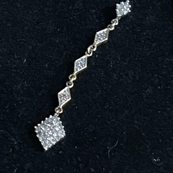 Beautiful Solid 10K YELLOW GOLD 1cttw LONG DIAMOND PENDANT NOT SCRAP. - Picture 8 of 11
